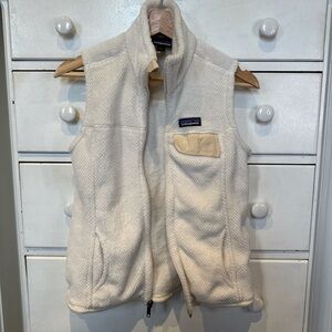 Patagonia Cream Fleece Vest Size Small